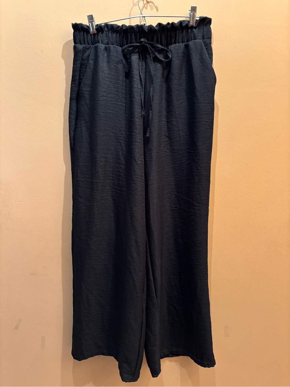 Just Love wide leg pull on elastic waist pants with pockets Size XL NWT